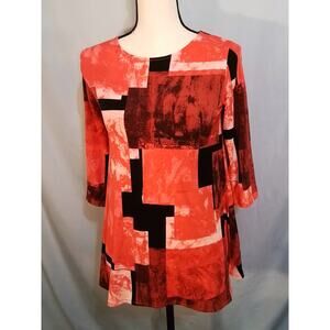 Alfani  red and black block tunic